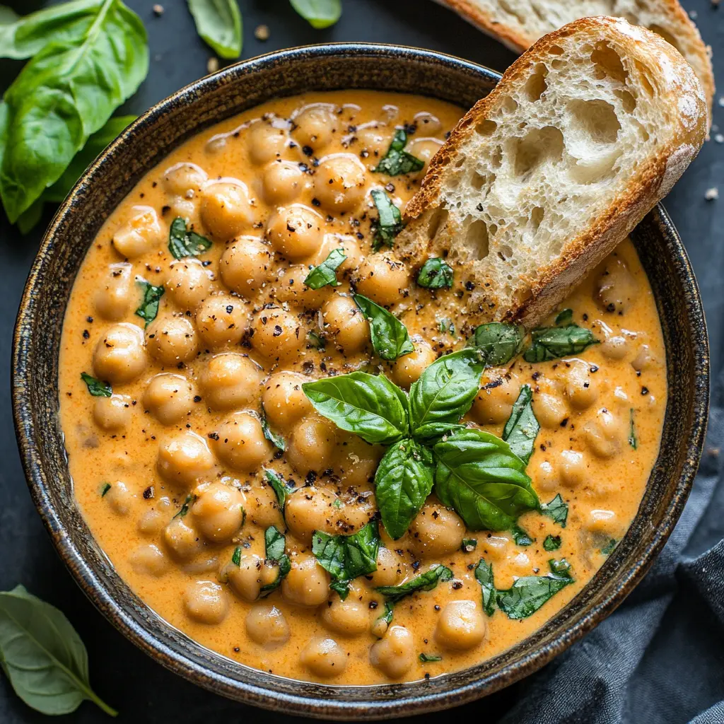 Chickpeas Simmering in Tuscan Sauce