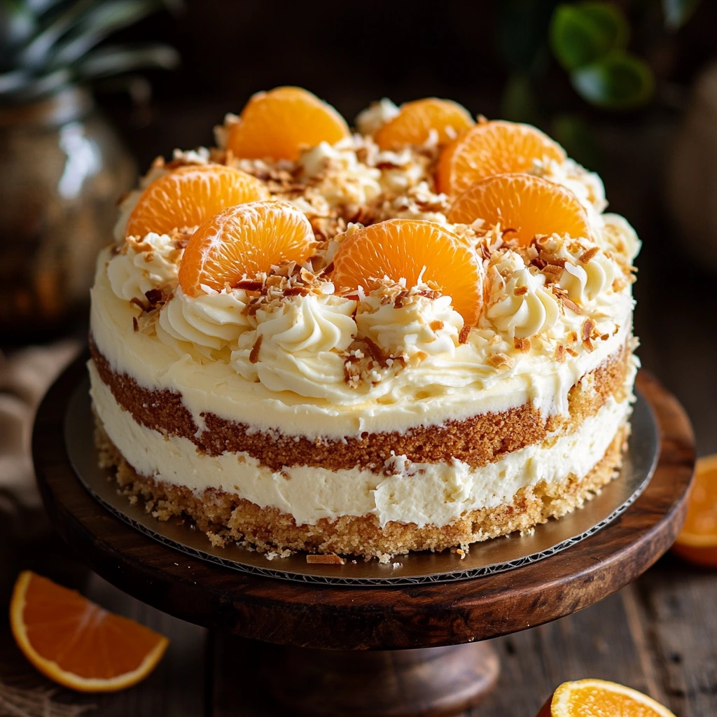 Mandarin Orange Cake with Pineapple Frosting