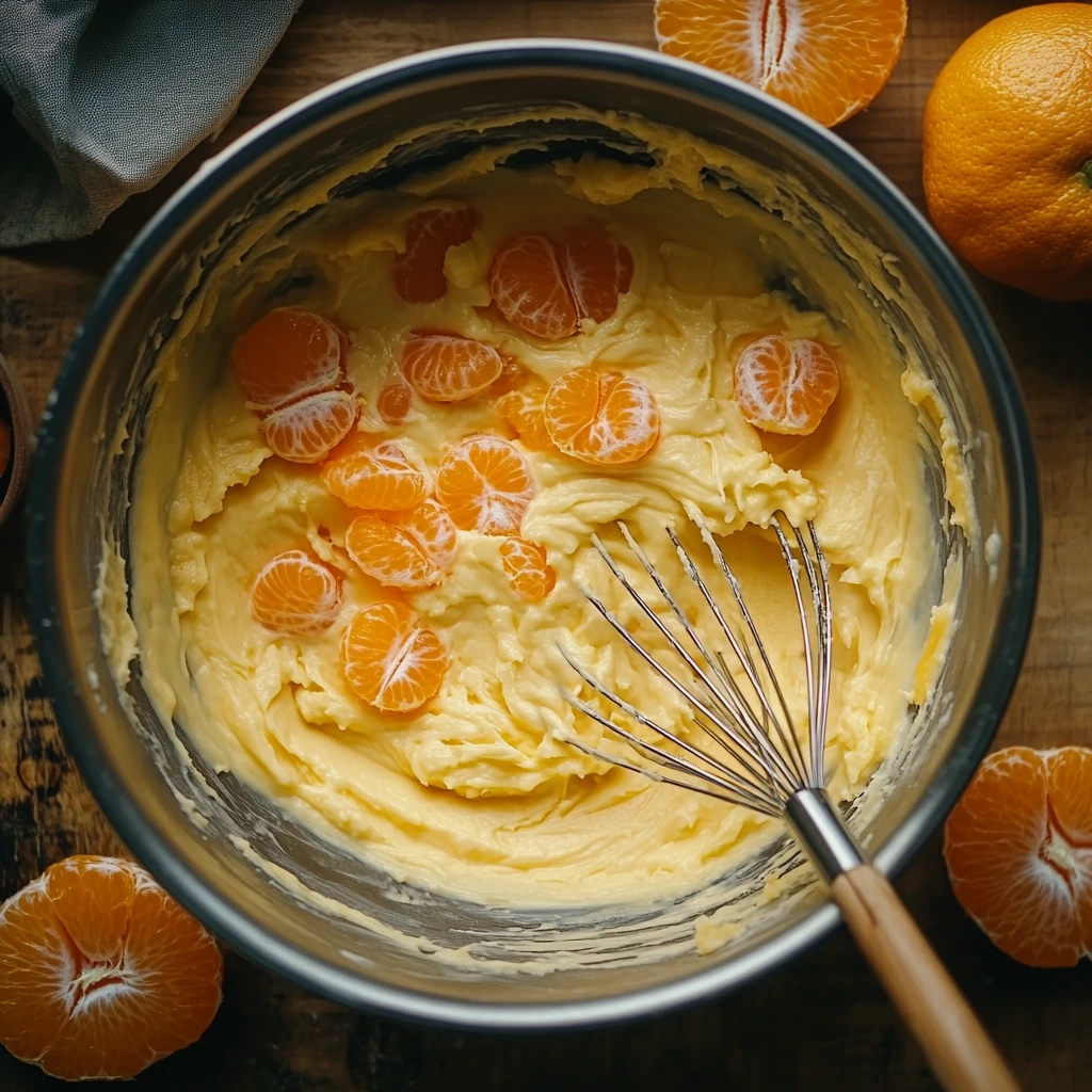 Mixing Mandarin Orange Cake Batter